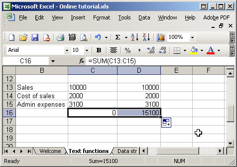 Excel text functions - value